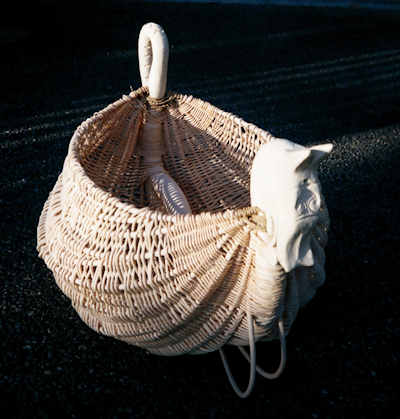 basketry and pottery collaboration between potter Claire Olivier and basketer Judy Goodman
